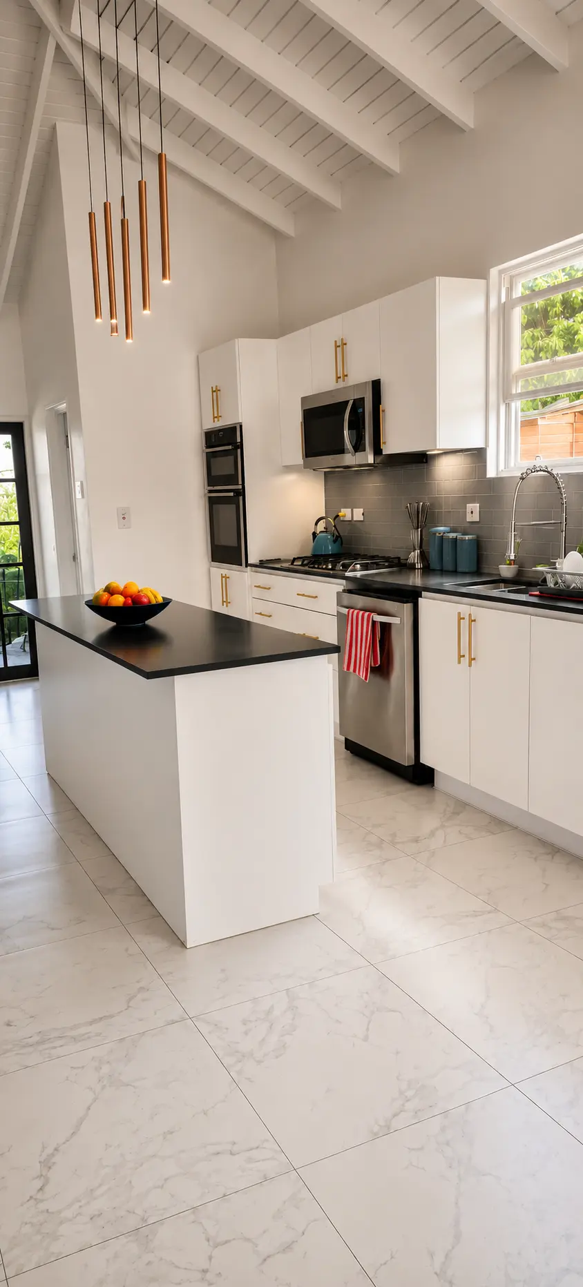 Modern kitchen in a Barbados vacation rental